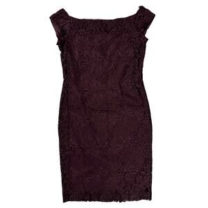 NWT Ralph Lauren Sleeveless Lace Dress Size 6 Plum Purple Cocktail MSRP $199